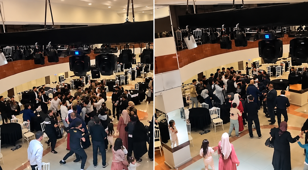 Fight over wedding gifts! The bride and groom's families clashed, chairs flew through the air