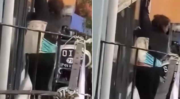 She climbed out onto the window of the hotel room where she was staying with two men! What happened next was horrifying.