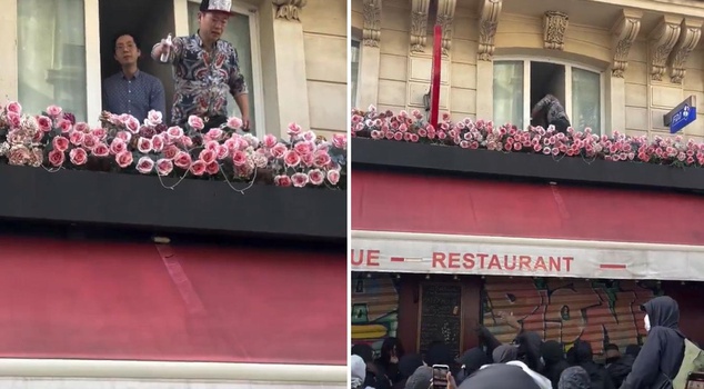 In Paris, a restaurant owner's pepper-spray intervention against protesters backfired.