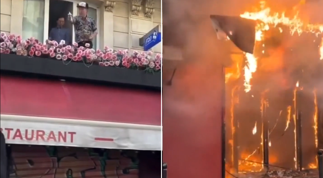 في فرنسا، أُضرمت النار في مطعم صاحب منشأة كان يرشّ العطر على المتظاهرين!