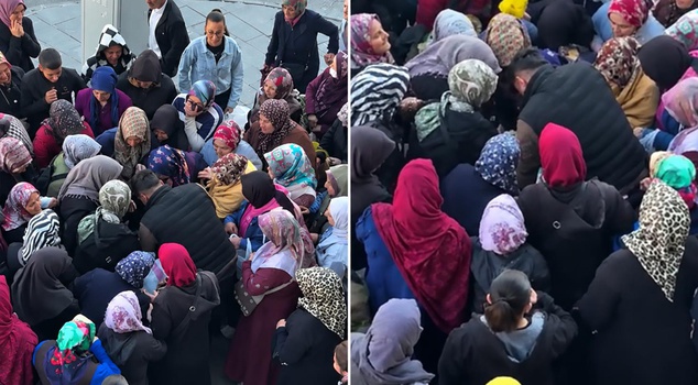 Free slipper stampede in Niğde! Citizens raced against each other