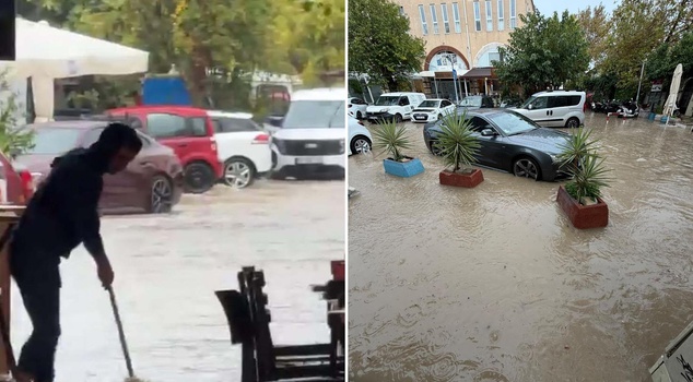 Çeşme, the favorite of İzmir tourism, was defeated by the downpour.