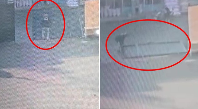 He almost lost his life while trying to close the iron gate! The guard's back and hip were broken.