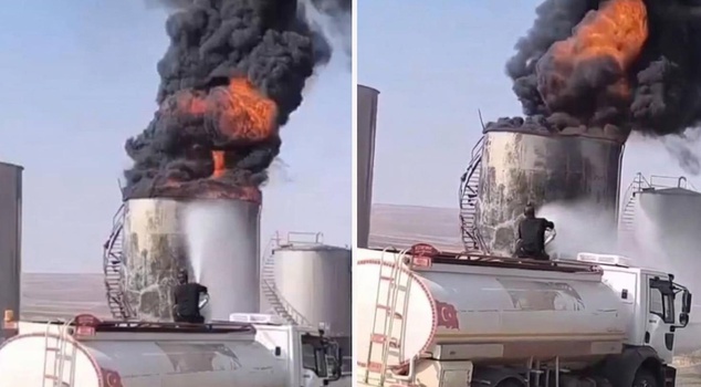 حريق في حقل نفط في سعرد