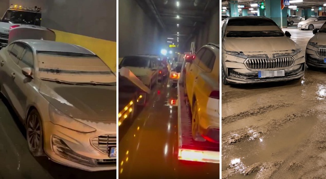 These are the scenes left after the flood in the Vadi Istanbul parking lot! Millions worth were covered in mud.