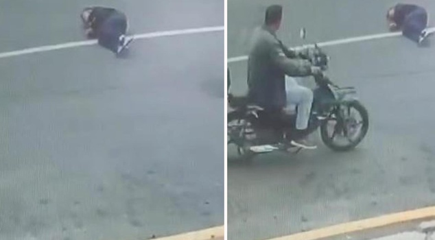 The accident in which the car hit the student was caught on camera