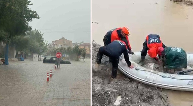 Disaster after disaster in Muğla! A rock fell on a house, roads turned into lakes.