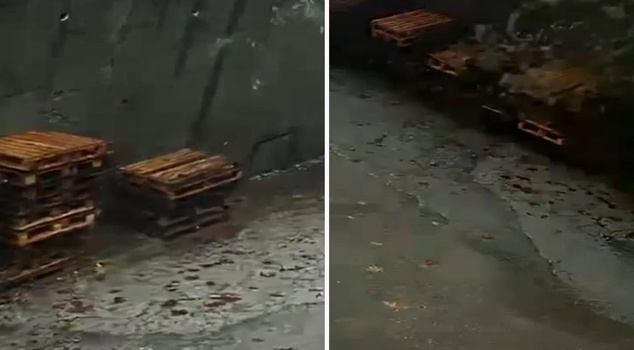 The moments when a retaining wall collapsed in Zonguldak were caught on camera