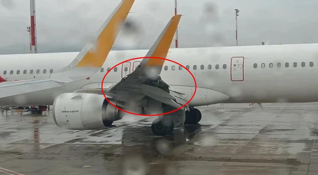 Huge danger on the plane departing from Istanbul! Its wing broke apart.