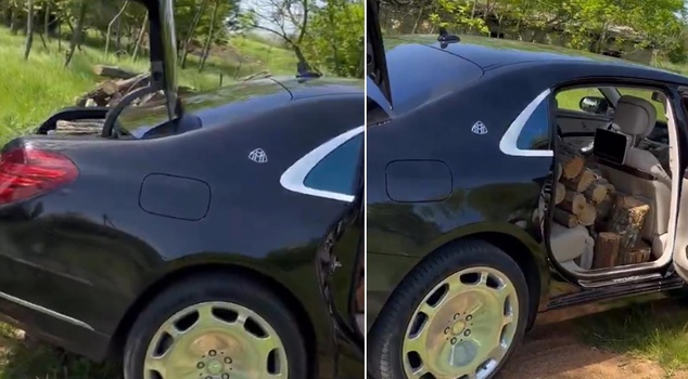 Such luxury! Look at what he did with a car worth a fortune.