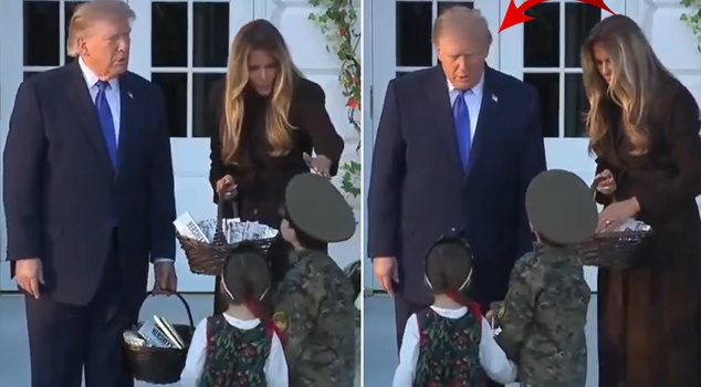 He appeared before Trump in a Soviet military uniform.