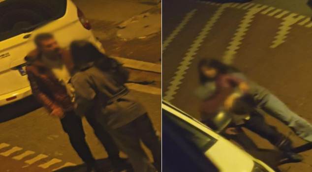 Footage from Istanbul! A young woman severely beat the man she was arguing with in the middle of the street.