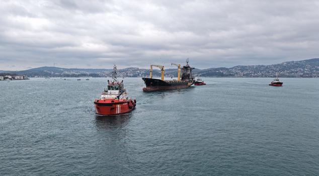 The RMS Team, which was hit by a Ukrainian UAV, was transited through the Istanbul Strait! Ship traffic was suspended.