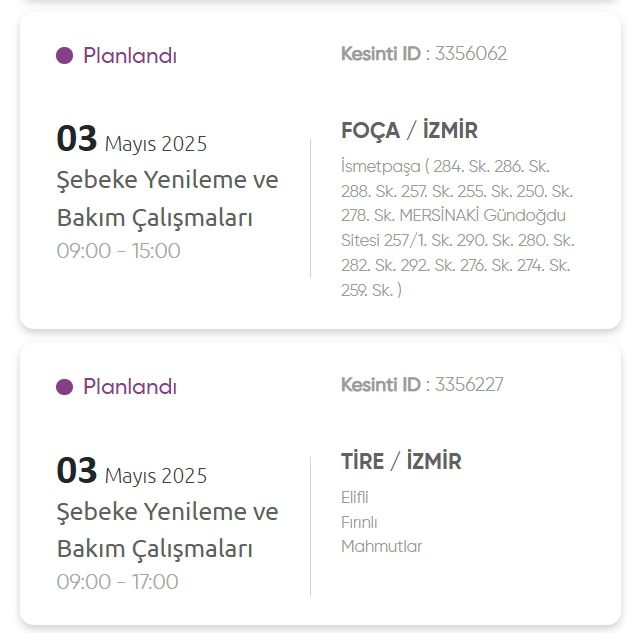 İzmir GEDİZ elektrik kesintisi! 3 Mayıs İzmir'de elektrik kesintisi ne zaman bitecek, elektrikler ne zaman gelecek?