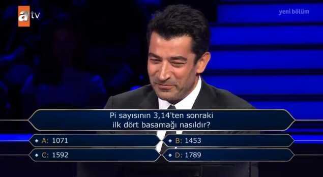 (Pi sayısının 3,14'ten sonraki ilk dört basamağı nasıldır...) Kim Milyoner Olmak İster 3 Ağustos Sorusu Cevabı Nedir? 50 Bin TL'lik soru ve cevabı ne?
