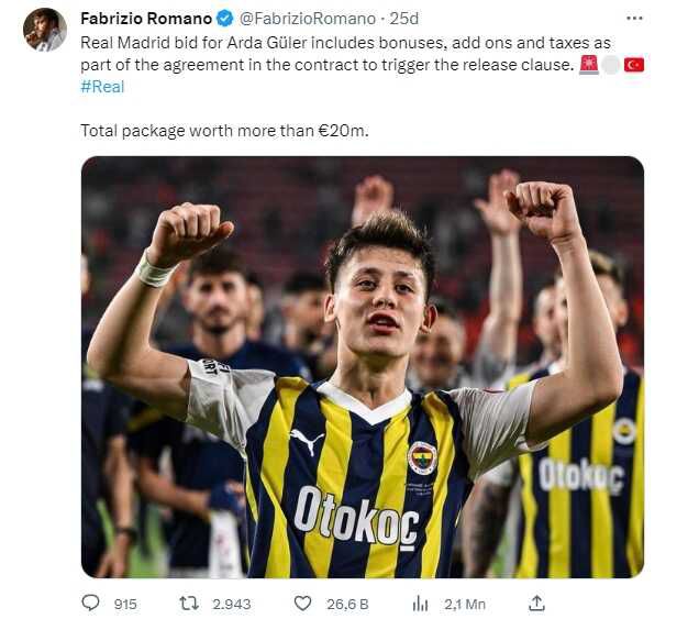 Arda Güler nereye transfer oldu? Arda Güler hangi takıma transfer oldu?
