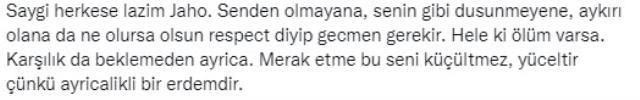 Jahrein Twitter'dan ne dedi? Jahrein Mahmut Ustaosmanoğlu hakkında ne dedi? Jahrein Mahmut Ustaosmanoğlu tweeti!