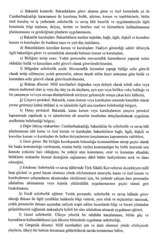 Yeni seferberlik kanunu tam metni OKU İNDİR - PDF 2024