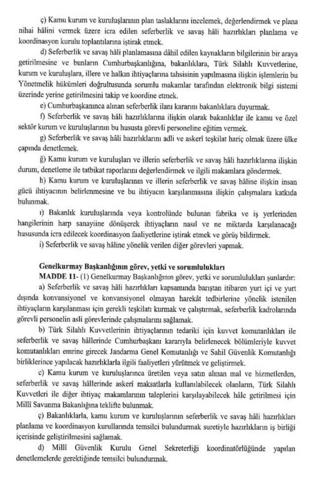 Yeni seferberlik kanunu tam metni OKU İNDİR - PDF 2024