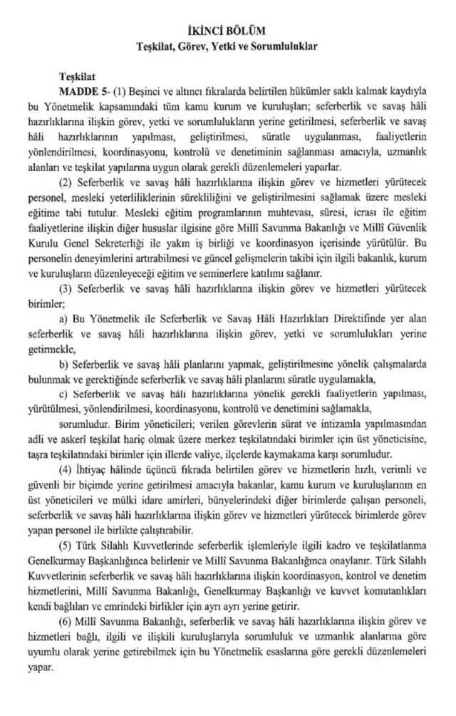 Yeni seferberlik kanunu tam metni OKU İNDİR - PDF 2024