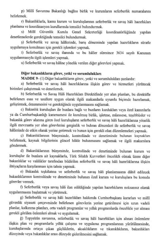 Yeni seferberlik kanunu tam metni OKU İNDİR - PDF 2024