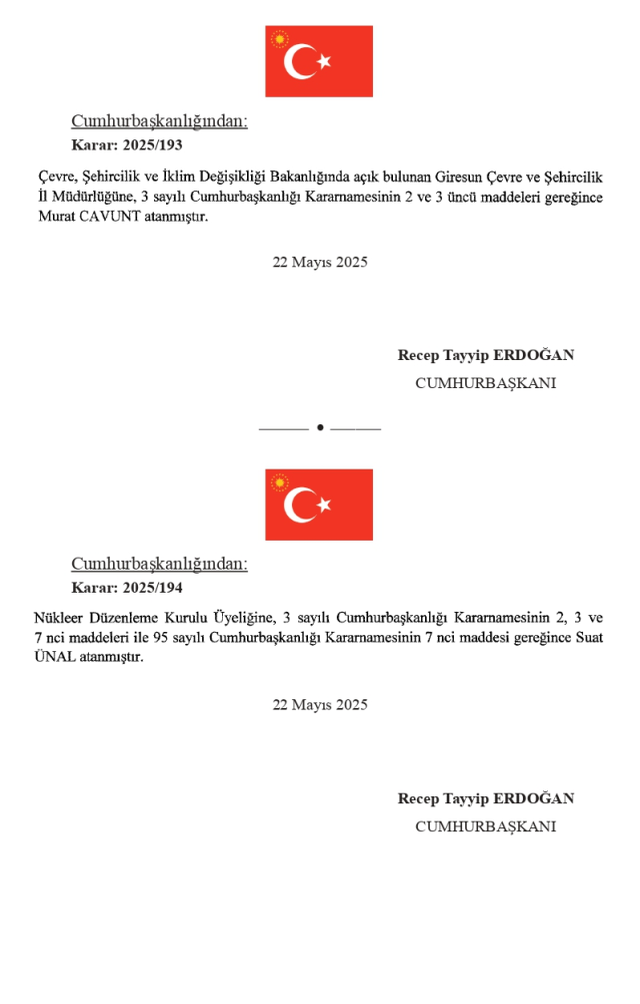 23 Mayıs Cuma 2025 Resmi Gazete ATAMA KARARLARI! Bugünün kararları neler? 23 Mayıs Resmi Gazete yayımlandı! 32266 sayılı Resmi Gazete atamalar listesi