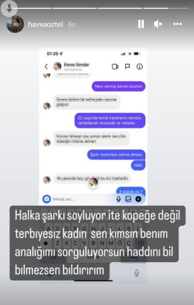 Aleyna Tilki'nin annesi Havva Öztel, 'Kızını itin önüne atıyorsun' diyen kadın takipçisi öfke kustu: Haddini bildiririm