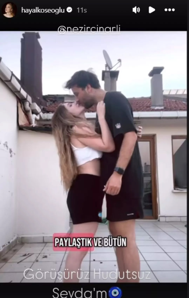 Dudak dudağa pozla duyurdular! Hayal Köseoğlu, rol arkadaşıyla aşk yaşıyor