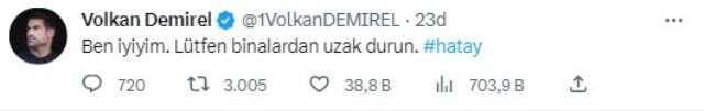 Peş peşe meydana gelen depremler sonrası Volkan Demirel'den ilk çağrı: Lütfen binalardan uzak durun
