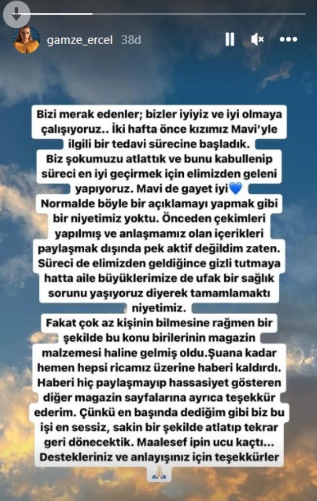 2,5 yaşındaki kızı kansere yakalanan Gamze Erçel sessizliğini bozdu: 2 hafta önce tedaviye başladık