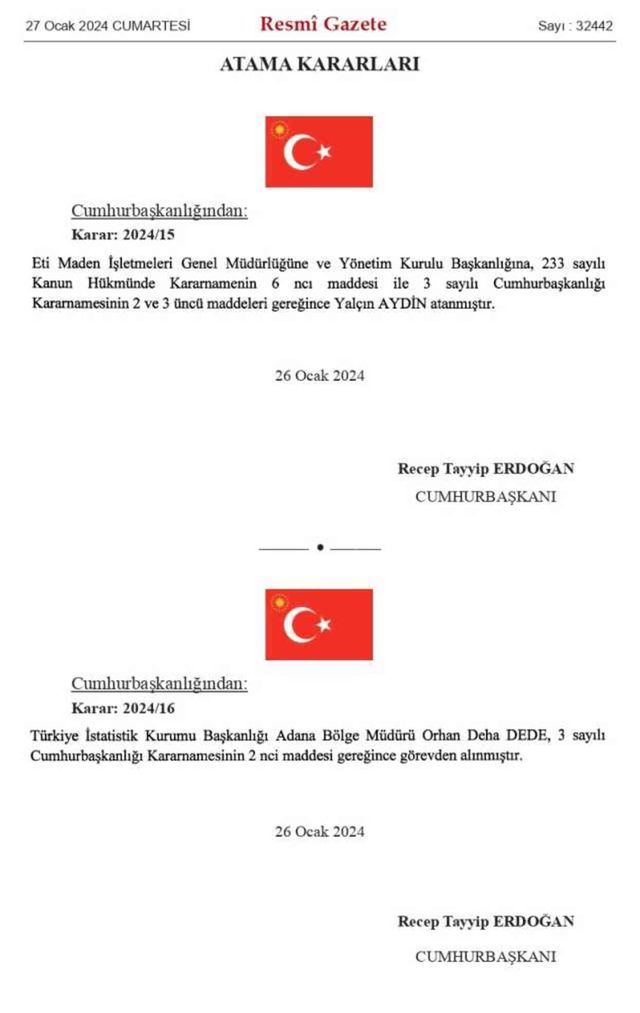 Kaymakamlar Kararnamesi yayınlandı! 27 Ocak 2024 hangi kaymakam nereye atandı?