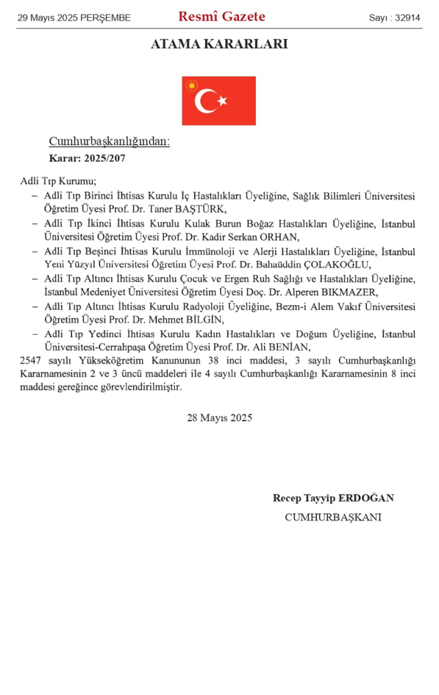 29 Mayıs Perşembe 2025 Resmi Gazete ATAMA KARARLARI! Bugünün kararları neler? 29 Mayıs Resmi Gazete yayımlandı! 32266 sayılı Resmi Gazete atamalar lis