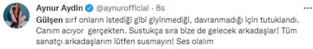 Ünlü isimler, Gülşen'in tutuklanmasına tepki gösterdi