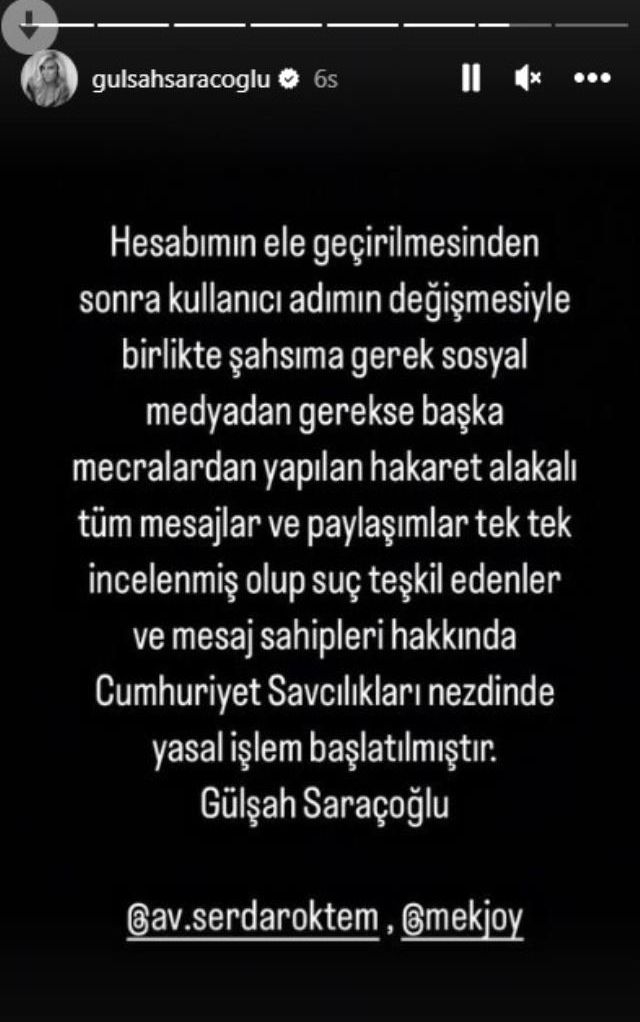 Kullanıcı adı 'Metres' olarak değiştirilen Gülşah Saraçoğlu: Hesabım hacklendi, suç duyurusunda bulunduk