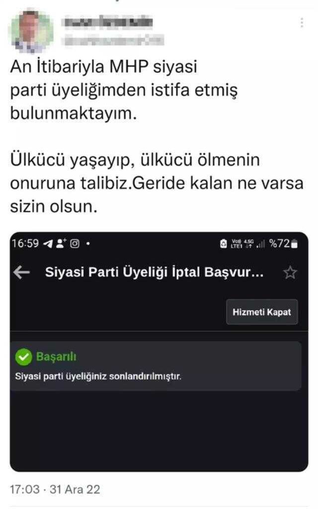 Sinan Ateş'in ölümüne sessiz kalan MHP'de istifalar başladı! E-Devlet üzerinden üyelik iptali yapıyorlar