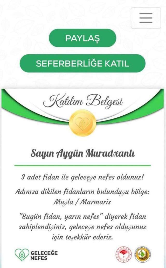 Ciğerlerimizin alev alev yandı, Azerbaycanlılardan 'Bugün fidan, yarın nefes' kampanyasına destek gecikmedi