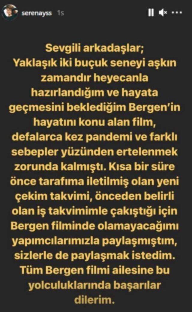Bergen filminin yeni başrol oyuncusu Farah Zeynep Abdullah oldu