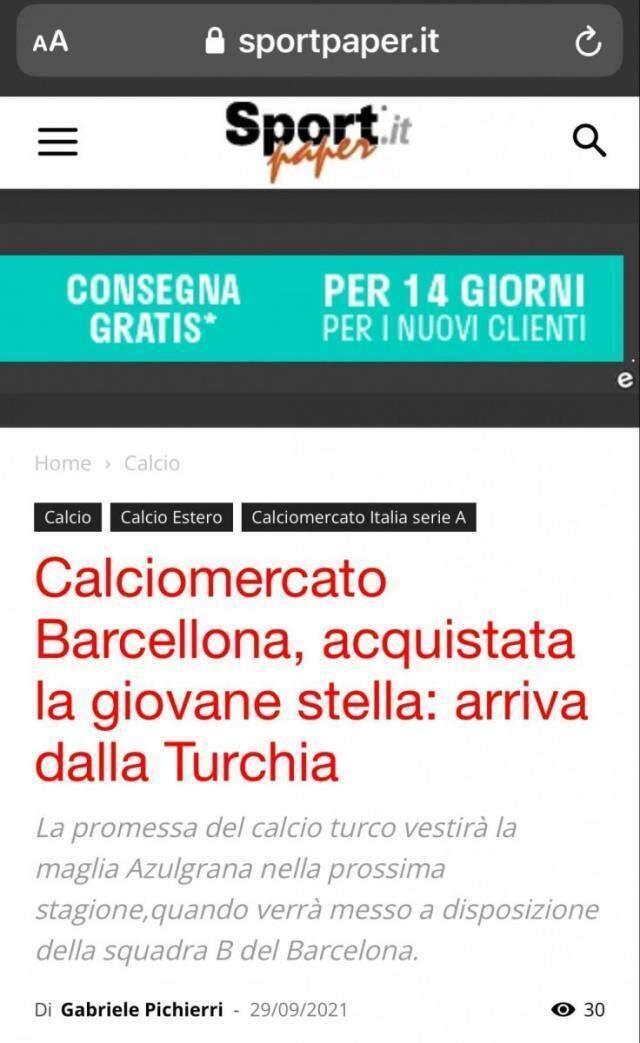 Türk Messi her yerde! Barcelona'nın 17'lik transferi Emre Demir, İtalya'da manşetleri süsledi