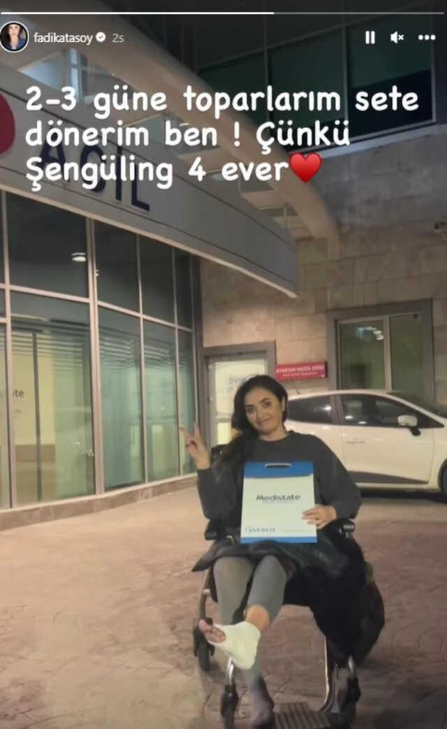 Kardeşlerim dizisi oyuncularından Fadik Sevin Atasoy sette düşerek ayağını çatlattı