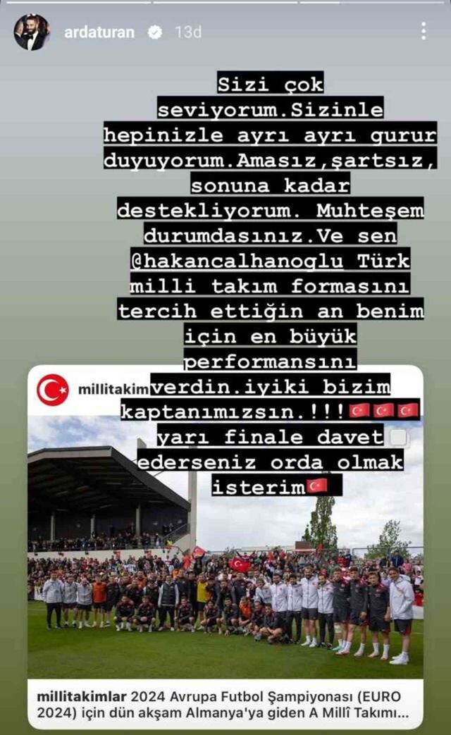 Arda Turan, eleştirilerin hedefindeki Hakan Çalhanoğlu'na sahip çıktı