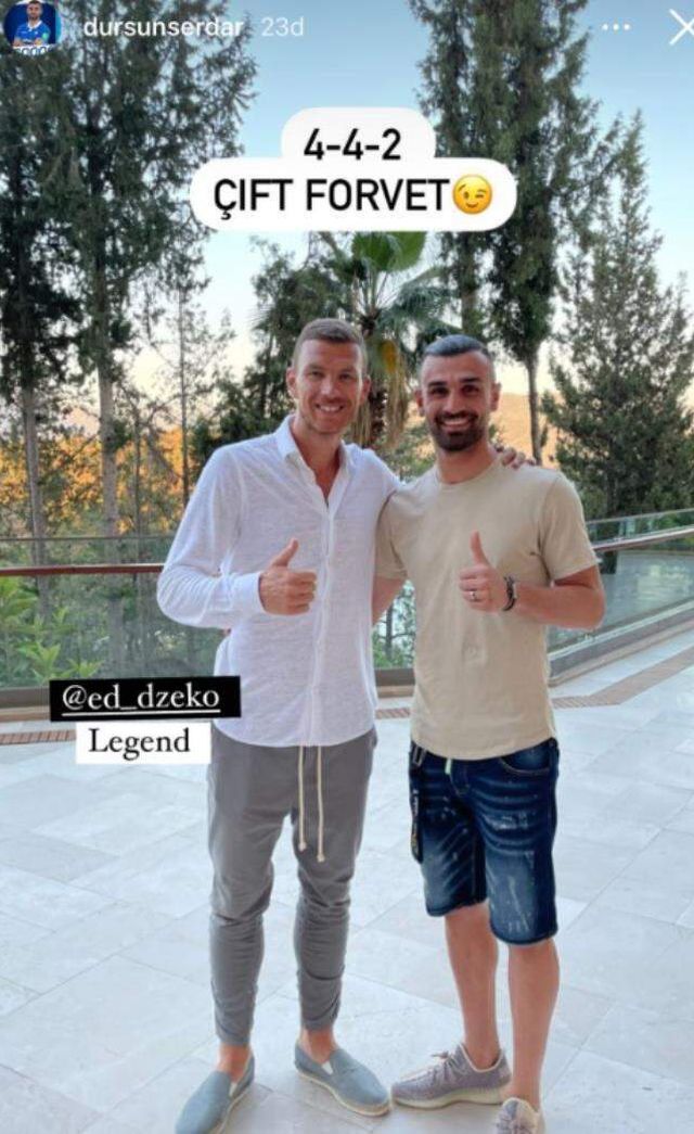 F.Bahçe'nin yeni transferi Serdar Dursun'dan heyecanlandıran Edin Dzeko paylaşımı