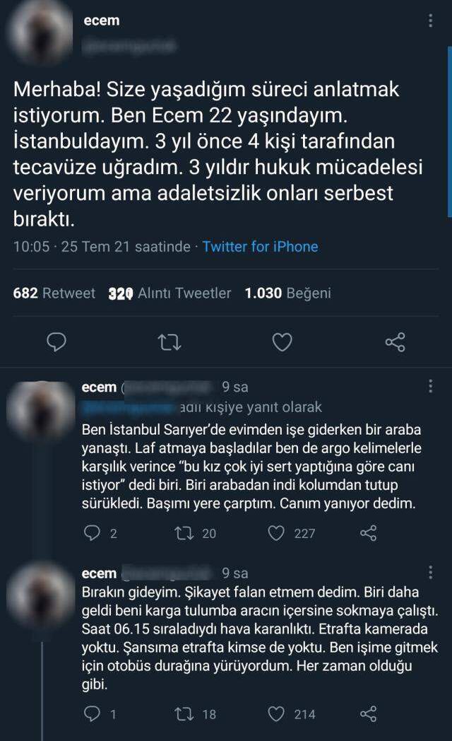 Sosyal medyayı ayağa kaldıran tecavüz iddiası! 22 yaşındaki genç kızın anlattıkları kan dondurdu