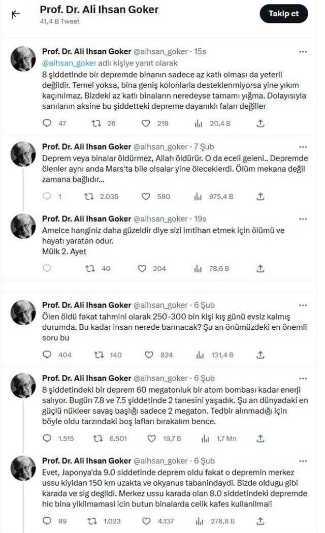 Bilecik'te 'Deprem ve binalar öldürmez, Allah öldürür' paylaşımı yapan öğretim üyesi için soruşturma açıldı