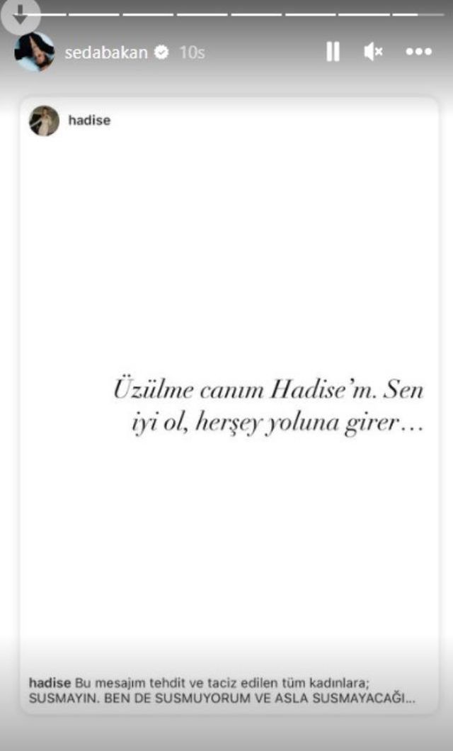Seren Serengil'in iddialarına isyan eden Hadise'ye Seda Bakan'dan destek