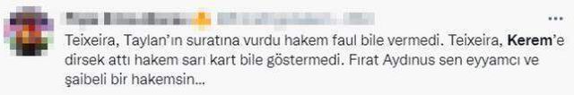 Teixeira-Kerem Aktürkoğlu pozisyonu sonrası Galatasaray taraftarı çıldırdı! Fırat Aydınus'a tepkiler dinmiyor
