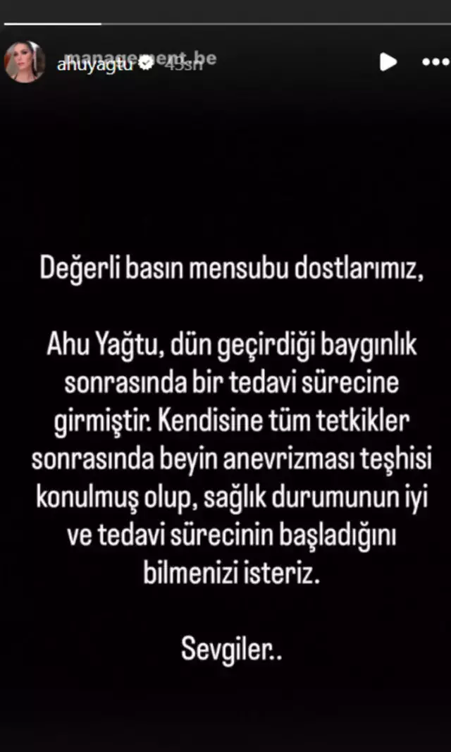 Ahu Yağtu'nun Sağlık Durumu: Beyin Anevrizması Teşhisi ve Tedavi Süreci