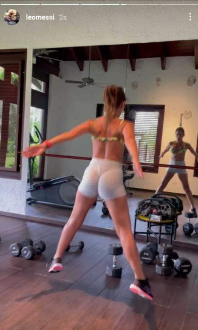 Messi paylaşımıyla tüm dikkatleri üzerine çekti! Eşi Antonella Roccuzzo'nun spor yaptığı anlar büyük ilgi gördü