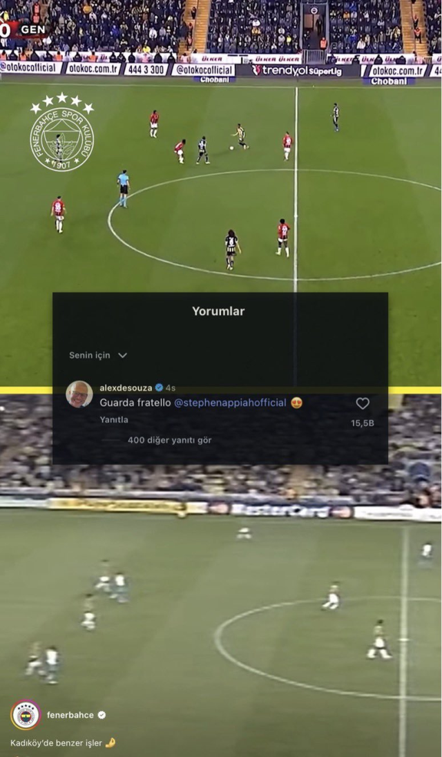 Alex, Fenerbahçe'nin paylaşımına yorum yaptı! Taraftarlar beğeni yağdırdı