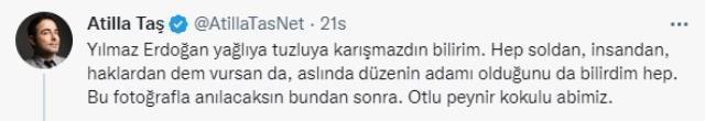 Atilla Taş'tan Erdoğan'ın elinden ödül alan Yılmaz Erdoğan'a sert sözler: Otlu peynir kokulu abimiz