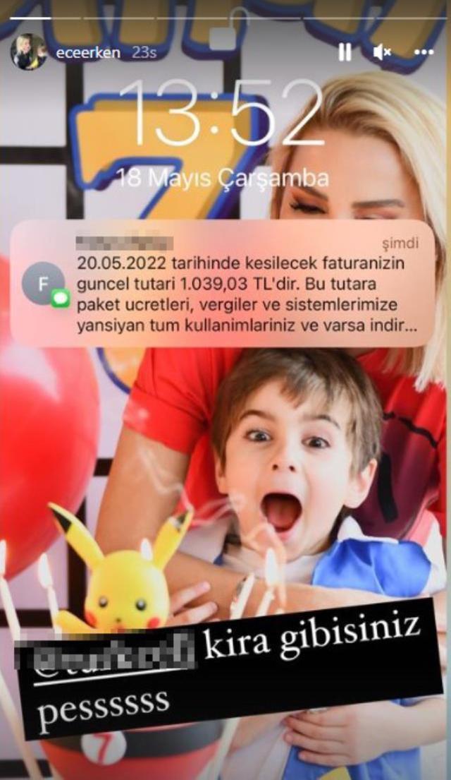 Ece Erken, gelen telefon faturasına sitem etti: Kira gibi